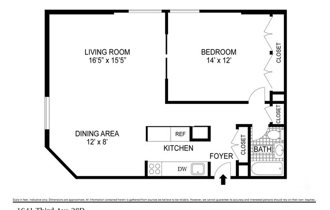 1 bed, 1 bath, 800 sqft, $4,900, Unit 28D