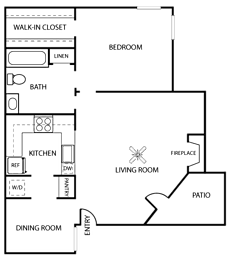 1 bed, 1 bath, 715 sqft, $1,102