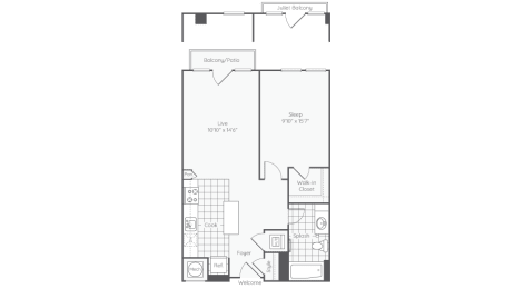 1 bed, 1 bath, 648 sqft, $2,115