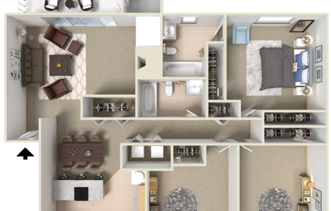 3 beds, 2 baths, 1,290 sqft, $2,305