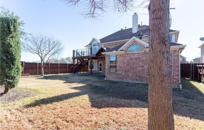 5 bedroom with game room, balcony, covered patio. 5th bedroom could be media room. Formals split at entry, kitchen has large island and open to the kitchen.