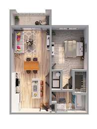 1 bed, 1 bath, 624 sqft, $1,325