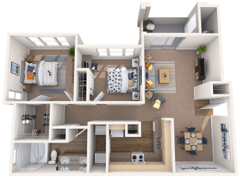 2 beds, 1 bath, 970 sqft, $1,535