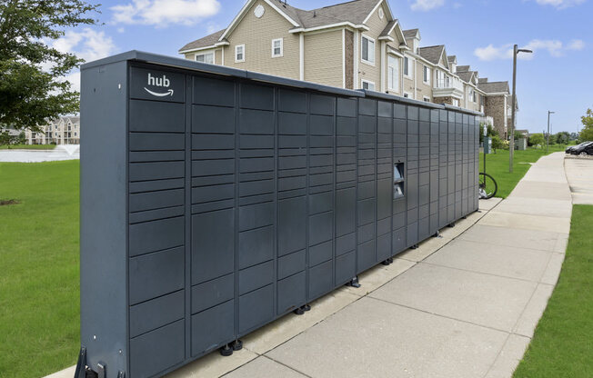 a modular building on the side of a sidewalk