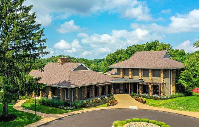 Aerial view of clubhouse at 15Seventy, Chesterfield, MO 63017