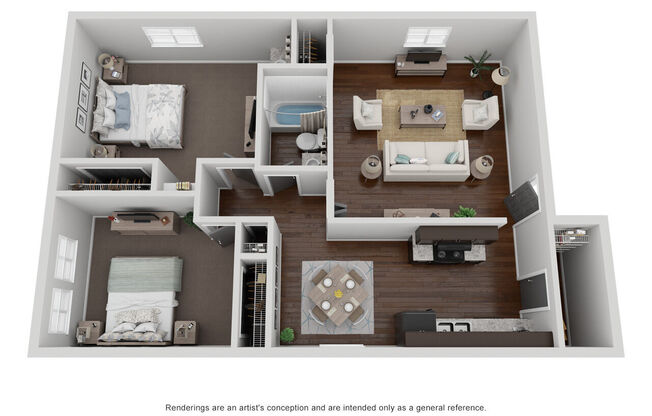 2 beds, 1 bath, 865 sqft, $1,606