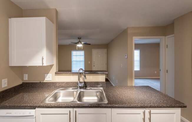 This is a photo of the kitchen in the 580 square foot 1 bedroom, 1 bath Independence at Washington Place Apartments in Miamisburg, Ohio in Washington Township.