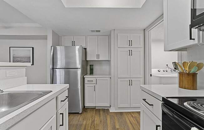 Kitchen cabinets at Lakeside Apartments, Dallas, Texas