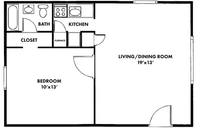 1 bed, 1 bath, 540 sqft, $899, Unit 1821D