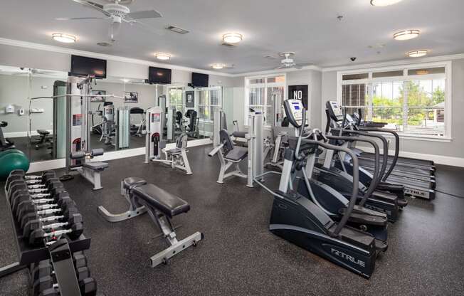 Modern Fitness Center at Abberly Village Apartment Homes by HHHunt, West Columbia, 29169