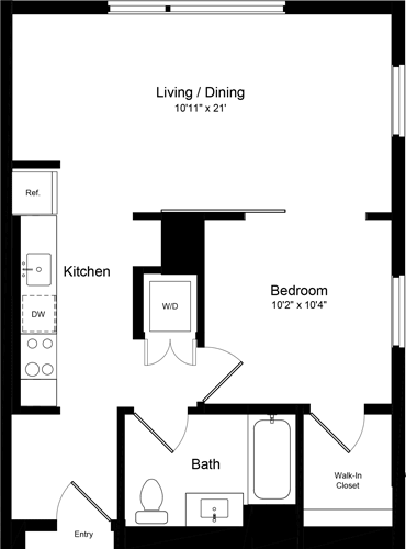 1 bed, 1 bath, 659 sqft, $3,621, Unit 601