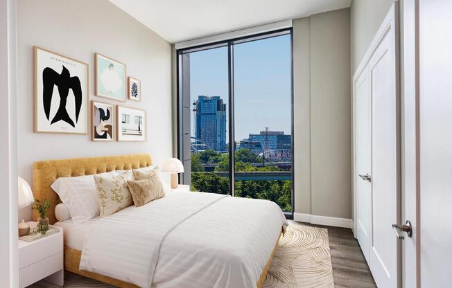 Wake up to bright mornings and a calming atmosphere in your thoughtfully designed Modera McGavock bedroom retreat.
