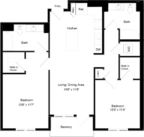 2 beds, 2 baths, 1,047 sqft, $6,168, Unit 0325