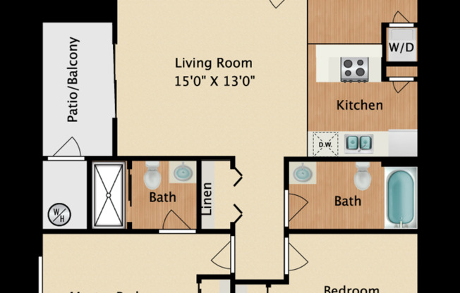 2 beds, 2 baths, 892 sqft, $1,509, Unit 162