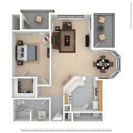 1 bed, 1 bath, 845 sqft, $1,355