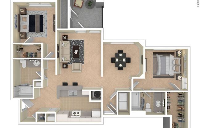 2 beds, 2 baths, 1,170 sqft, $2,030