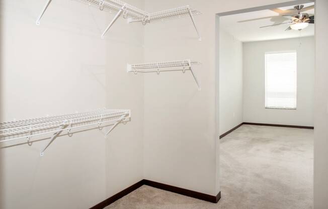 Built-In Shelving In Closet at Lake Jonathan Flats, Chaska, Minnesota