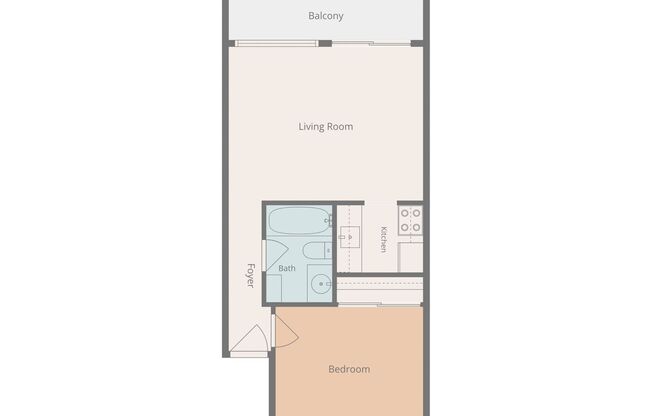 1 bed, 1 bath, 448 sqft, $1,395