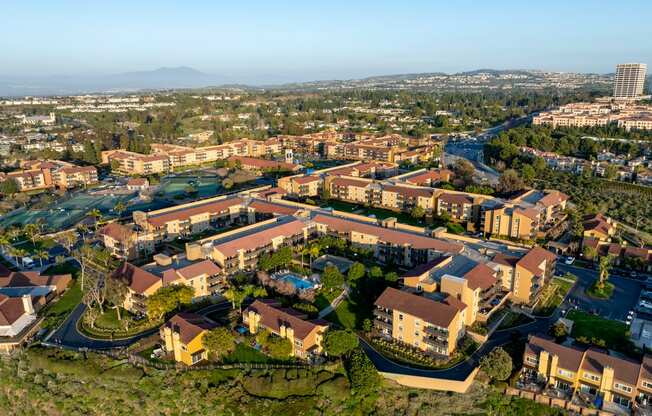 an aerial view of the city of palm springs