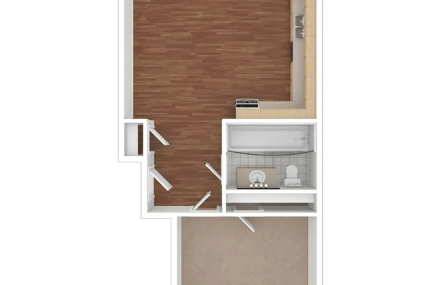 1 bed, 1 bath, 667 sqft, $1,205