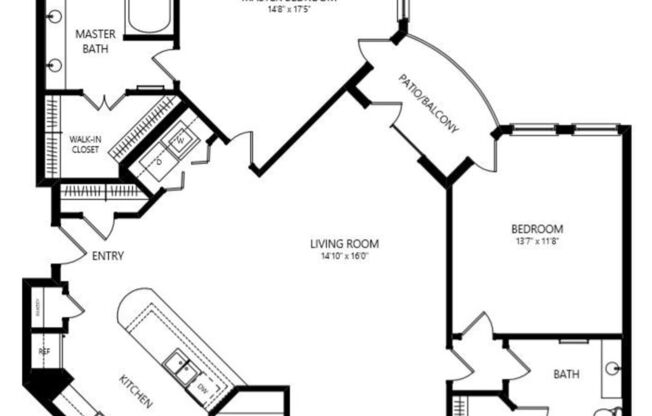 2 beds, 2 baths, 1,324 sqft, $2,363