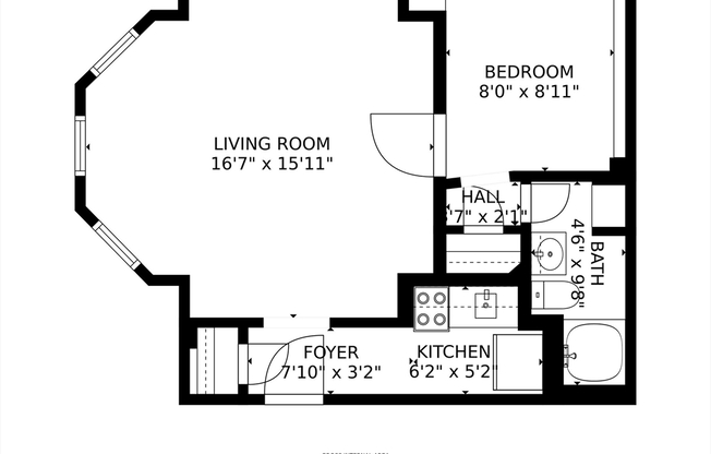 1 bed, 1 bath, 455 sqft, $2,750, Unit 2