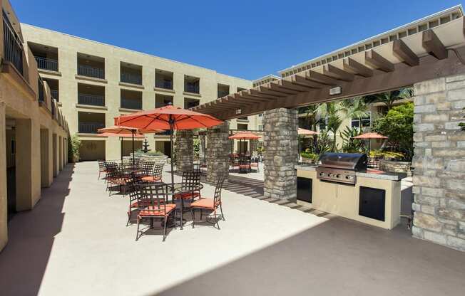 Courtyard With Bbq Area at 55+ FountainGlen Pasadena, Pasadena, California