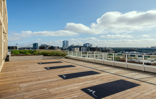 Enjoy our serene rooftop Yoga area with stunning views