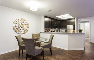 Channelside apartments in Fort Myers, Fl photo of dining area with view to kitchen