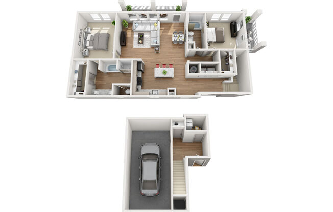 2 beds, 2 baths, 1,395 sqft, $1,722