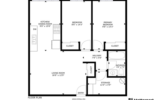 2 beds, 1 bath, 810 sqft, $1,299, Unit 37