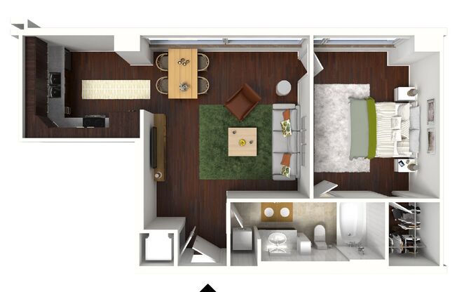 1 bed, 1 bath, 610 sqft, $1,250, Unit 840
