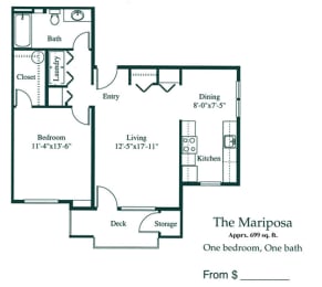 1 bed, 1 bath, 699 sqft, $1,525