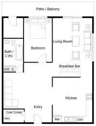 1 bed, 1 bath, 570 sqft, $1,695