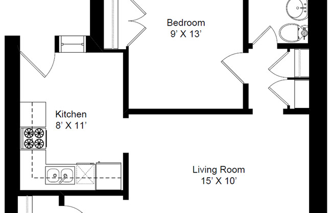 1 bed, 1 bath, 450 sqft, $1,965, Unit 520-H1