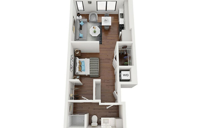 Studio, 1 bath, 556 sqft, $1,173