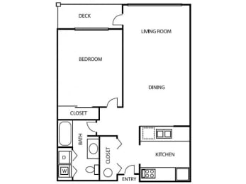 1 bed, 1 bath, 651 sqft, $1,611