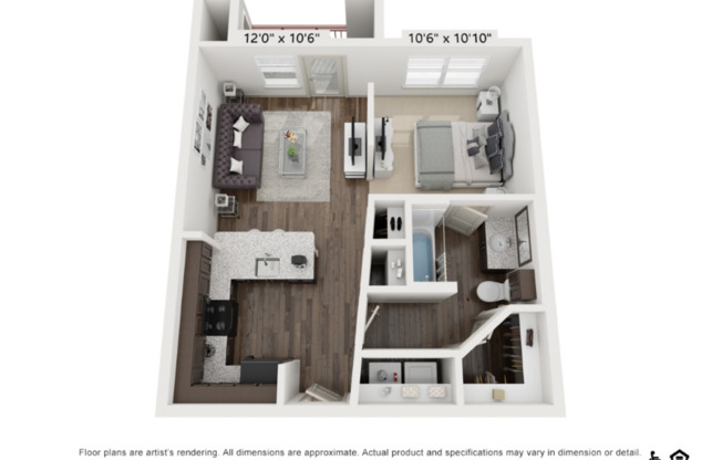 1 bed, 1 bath, 576 sqft, $1,024