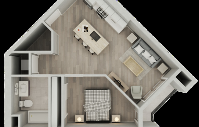 2 beds, 1 bath, 855 sqft, $2,050, Unit C412