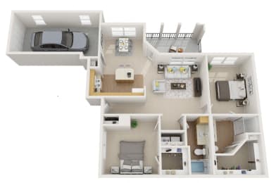 2 beds, 2 baths, 1,222 sqft, $1,752