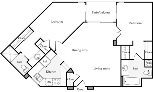 2 beds, 2 baths, 1,000 sqft, $2,932, Unit E0310