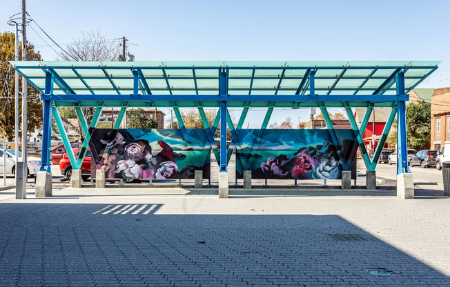 bus stop shelter at Edge 35, Indianapolis, IN, 46203