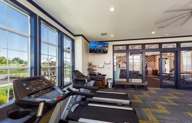 treadmills in fitness center
