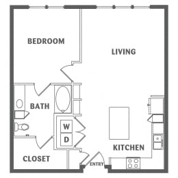 1 bed, 1 bath, 840 sqft, $1,305