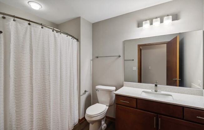 a bathroom with a toilet and a sink and a mirror