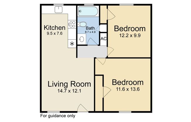 2 beds, 1 bath, 750 sqft, $1,200, Unit #08