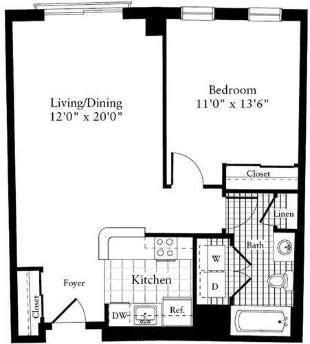 1 bed, 1 bath, 739 sqft, $2,790, Unit 0323