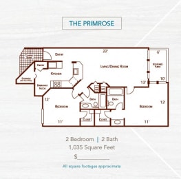 2 beds, 2 baths, 1,035 sqft, $2,508