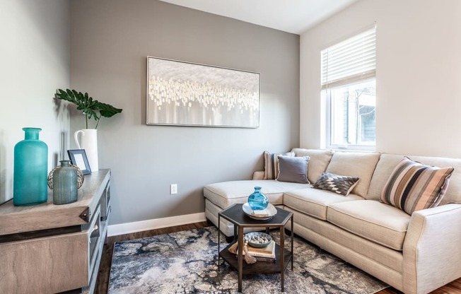 living room in apartment at Edge 35, Indianapolis, Indiana