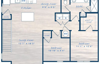 2 beds, 1 bath, 1,089 sqft, $2,406